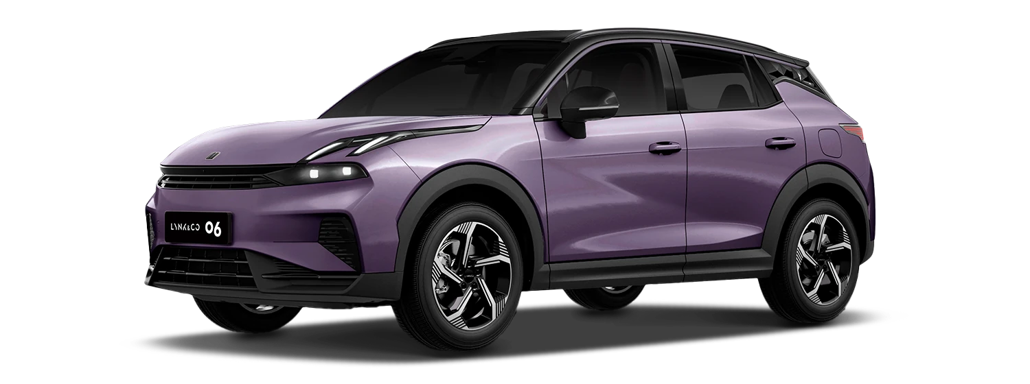Lynk & Co 06 в фиолетовом цвете кузова